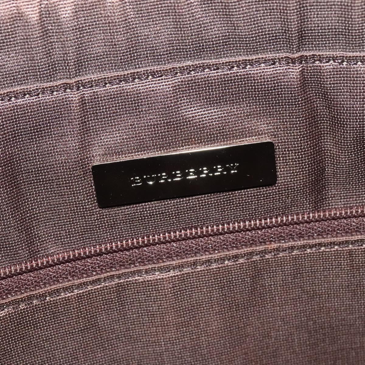 BURBERRY Nova Check Tote Bag Canvas Beige Silver Auth BA610