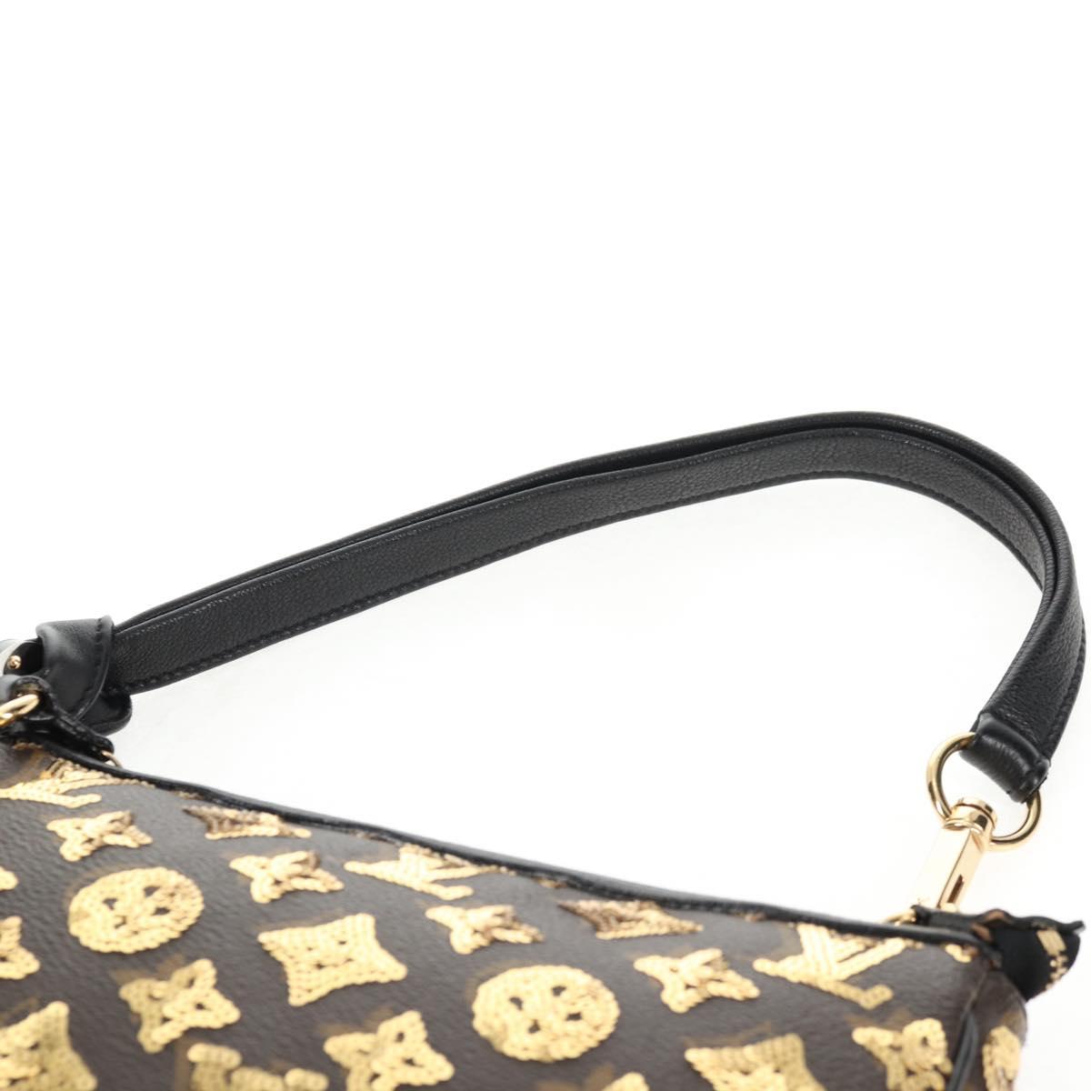 LOUIS VUITTON Monogram Eclipse Sequins Pochette Accessoires M40248 Auth BA6102V