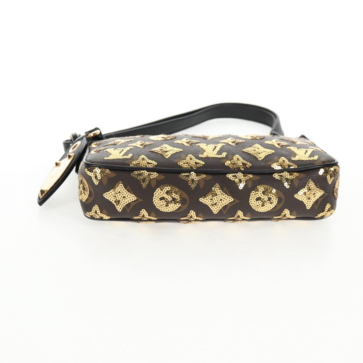 LOUIS VUITTON Monogram Eclipse Sequins Pochette Accessoires M40248 Auth BA6102V