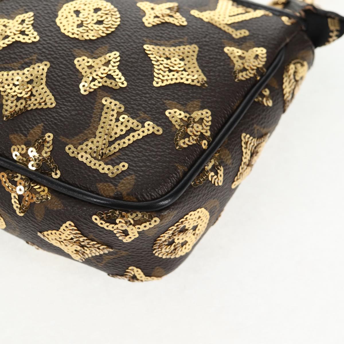 LOUIS VUITTON Monogram Eclipse Sequins Pochette Accessoires M40248 Auth BA6102V
