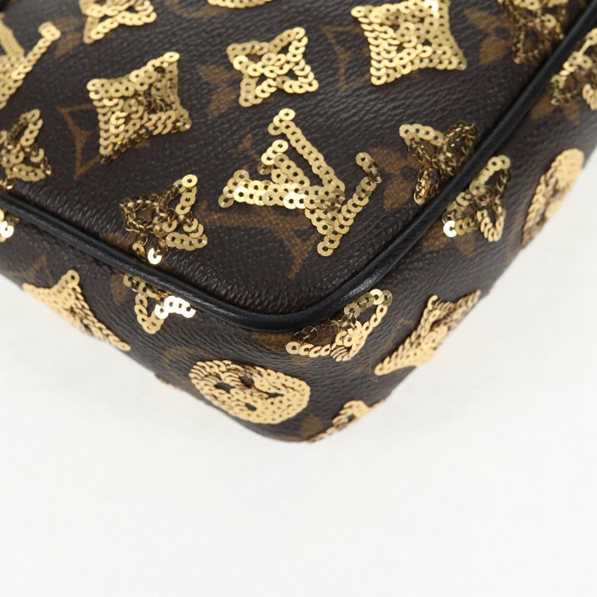 LOUIS VUITTON Monogram Eclipse Sequins Pochette Accessoires M40248 Auth BA6102V