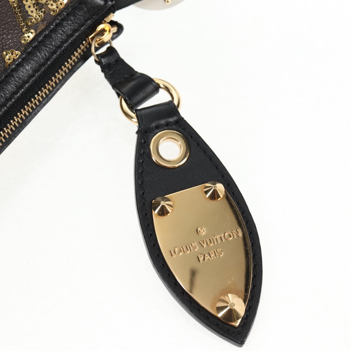 LOUIS VUITTON Monogram Eclipse Sequins Pochette Accessoires M40248 Auth BA6102V