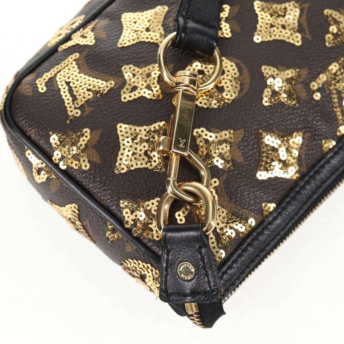 LOUIS VUITTON Monogram Eclipse Sequins Pochette Accessoires M40248 Auth BA6102V