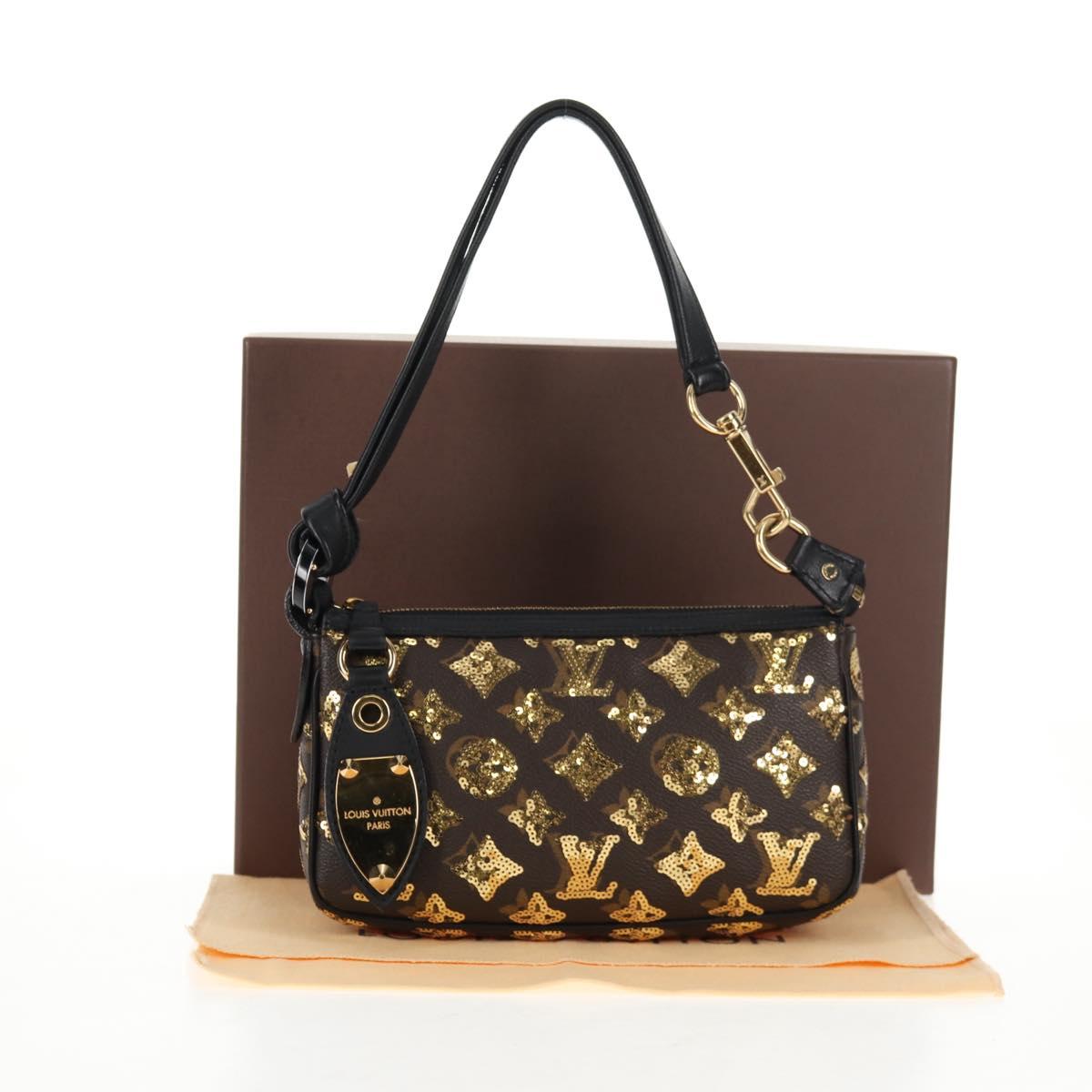 LOUIS VUITTON Monogram Eclipse Sequins Pochette Accessoires M40248 Auth BA6102V