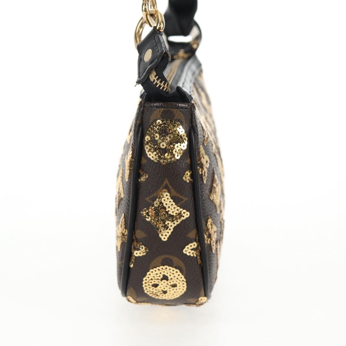 LOUIS VUITTON Monogram Eclipse Sequins Pochette Accessoires M40248 Auth BA6102V