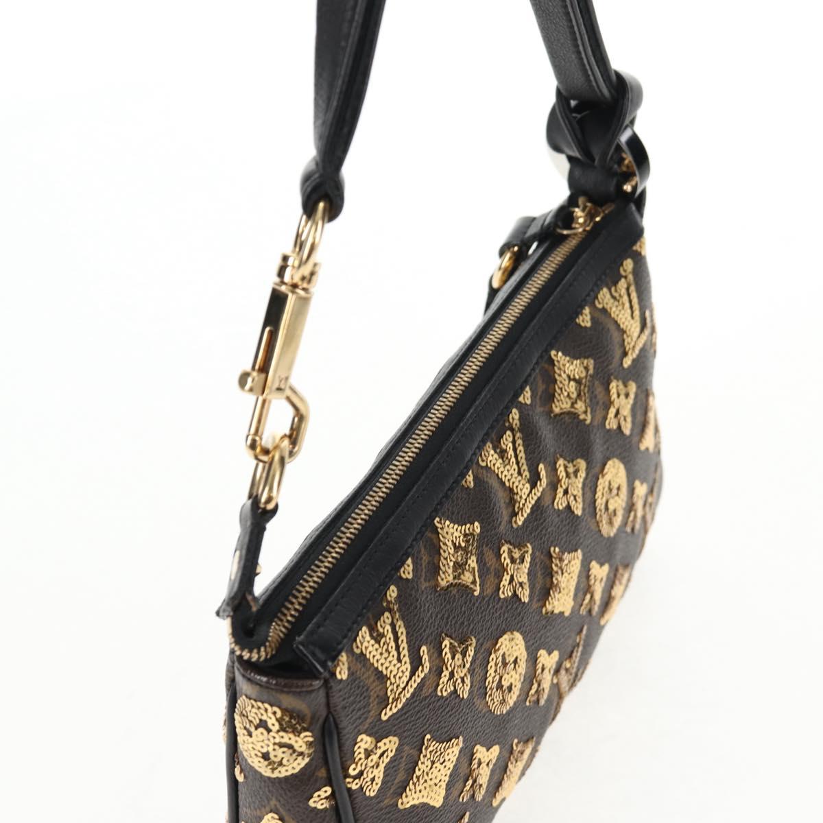 LOUIS VUITTON Monogram Eclipse Sequins Pochette Accessoires M40248 Auth BA6102V