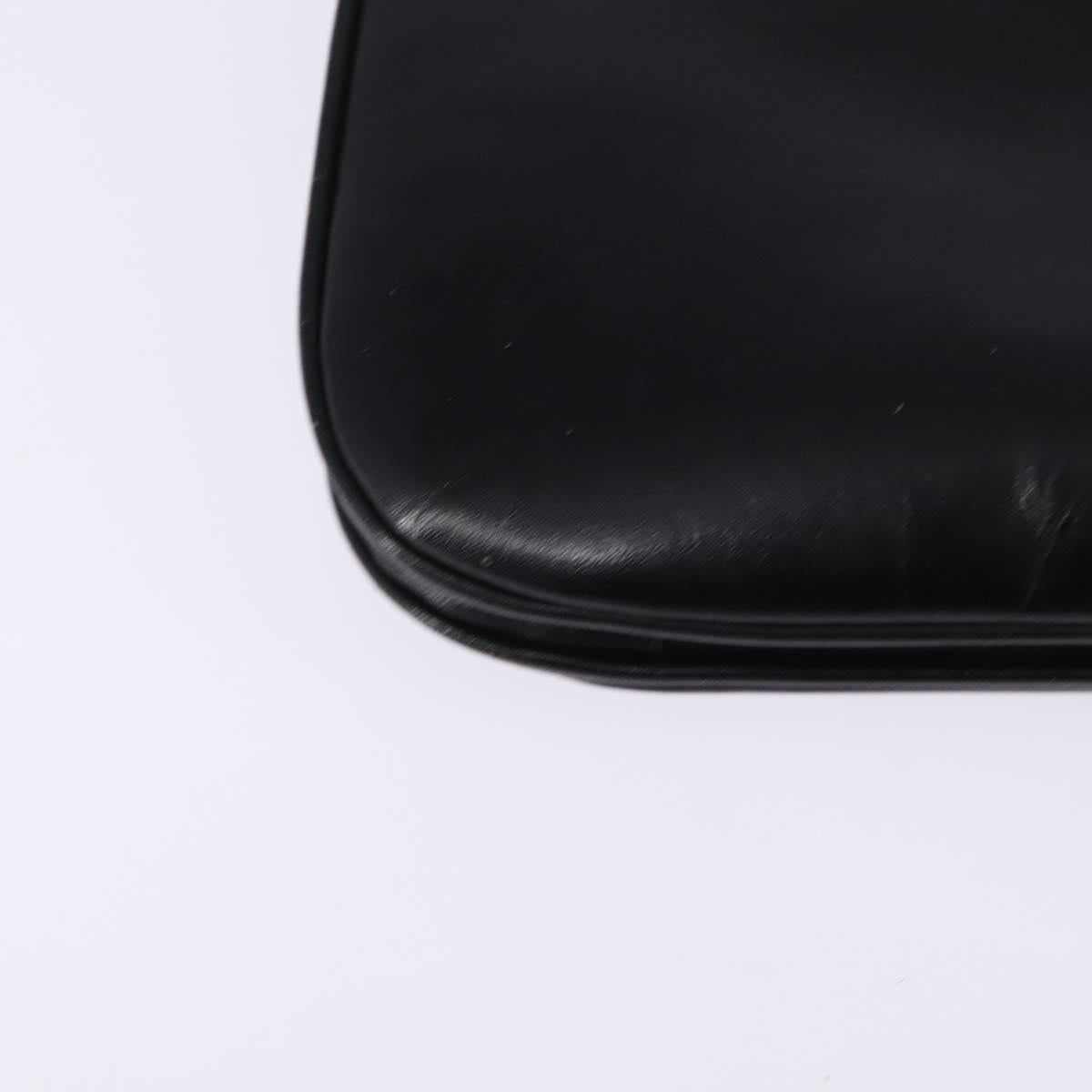 CELINE Shoulder Bag Leather Black Gold Auth BA6109