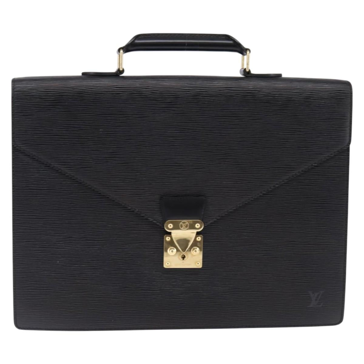 LOUIS VUITTON Epi Serviette Ambassador Business Bag Black M54412 LV Auth BA6117