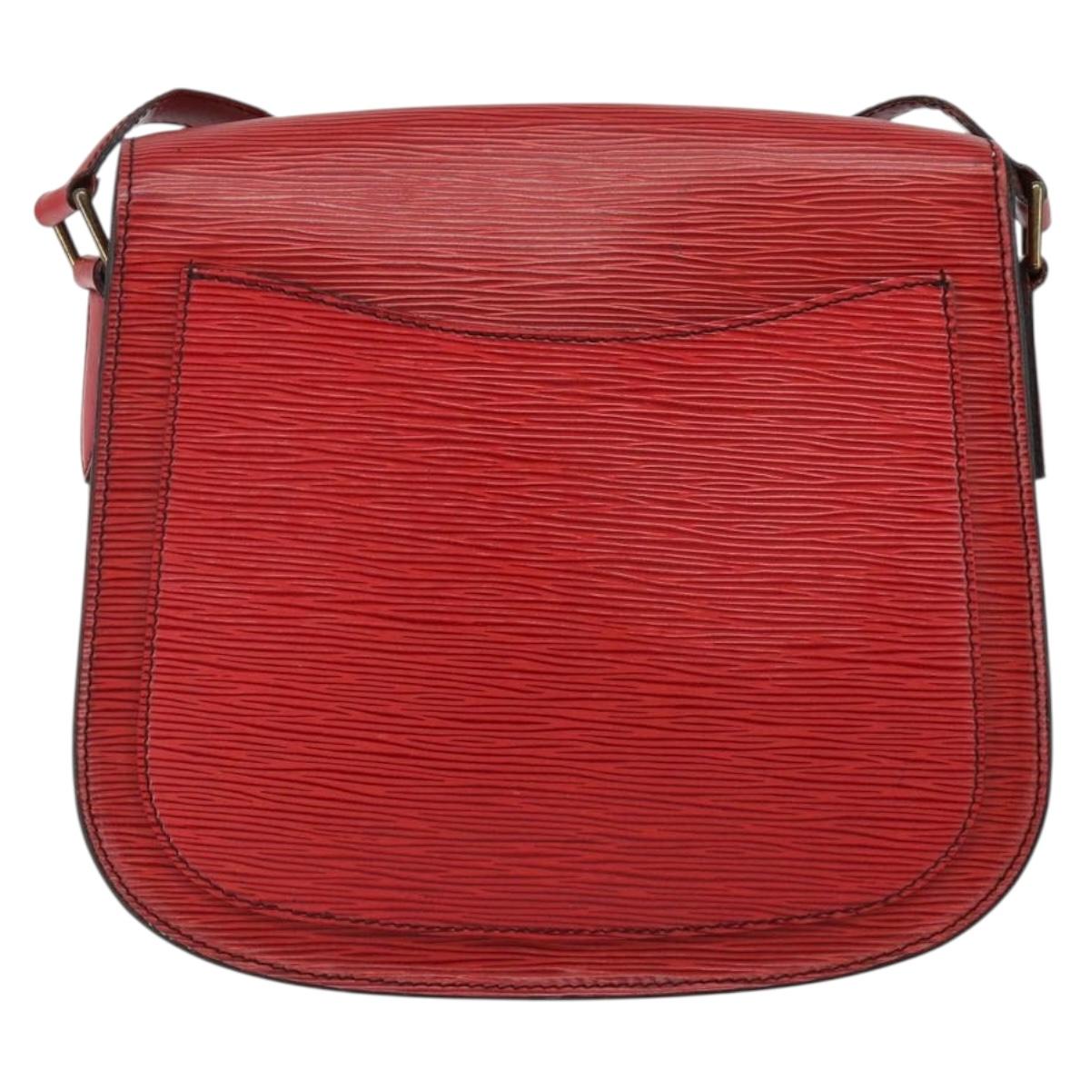 LOUIS VUITTON Epi Saint Cloud GM Shoulder Bag Red M52197 LV Auth BA6120