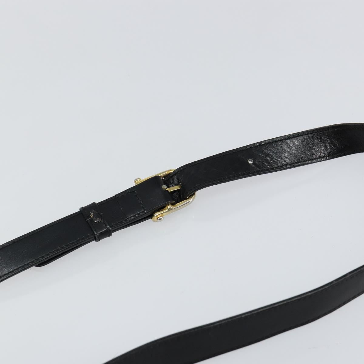 CELINE Shoulder Bag Leather Black Gold Auth BA6127