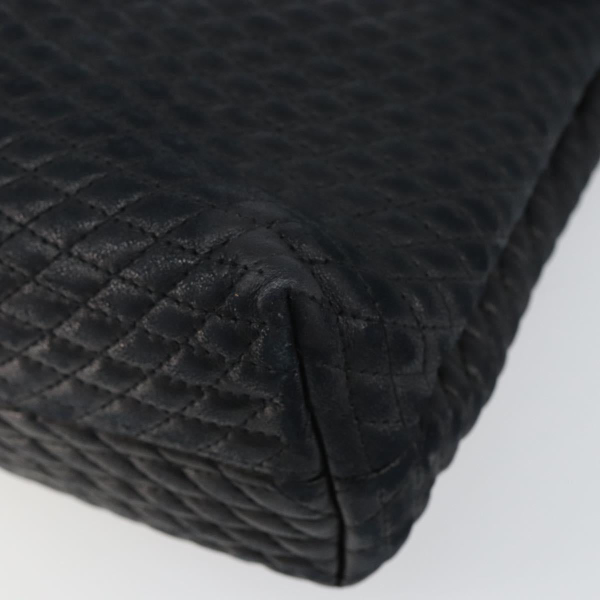 BALLY Hand Bag Leather Black Gold Auth BA6133