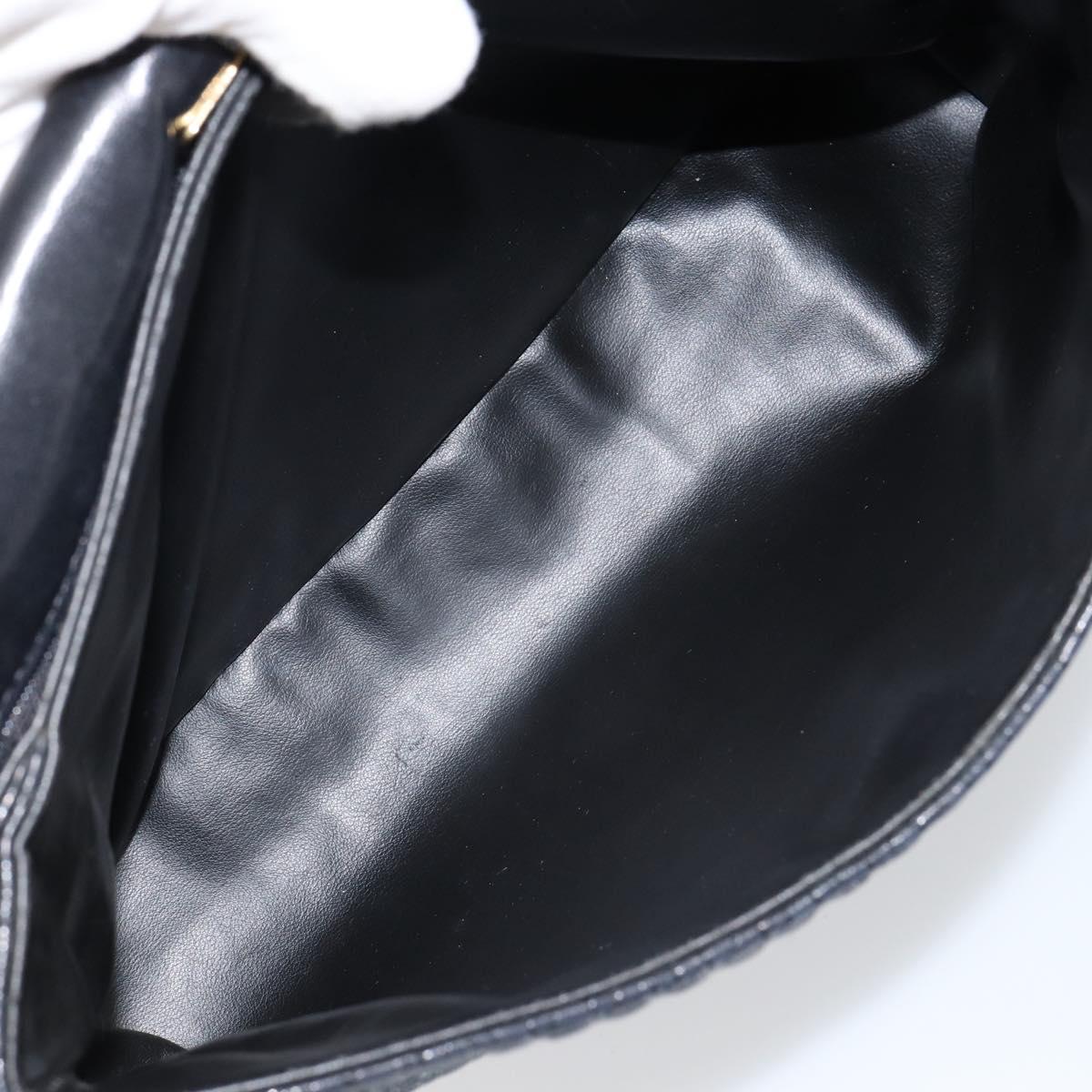 BALLY Hand Bag Leather Black Gold Auth BA6133