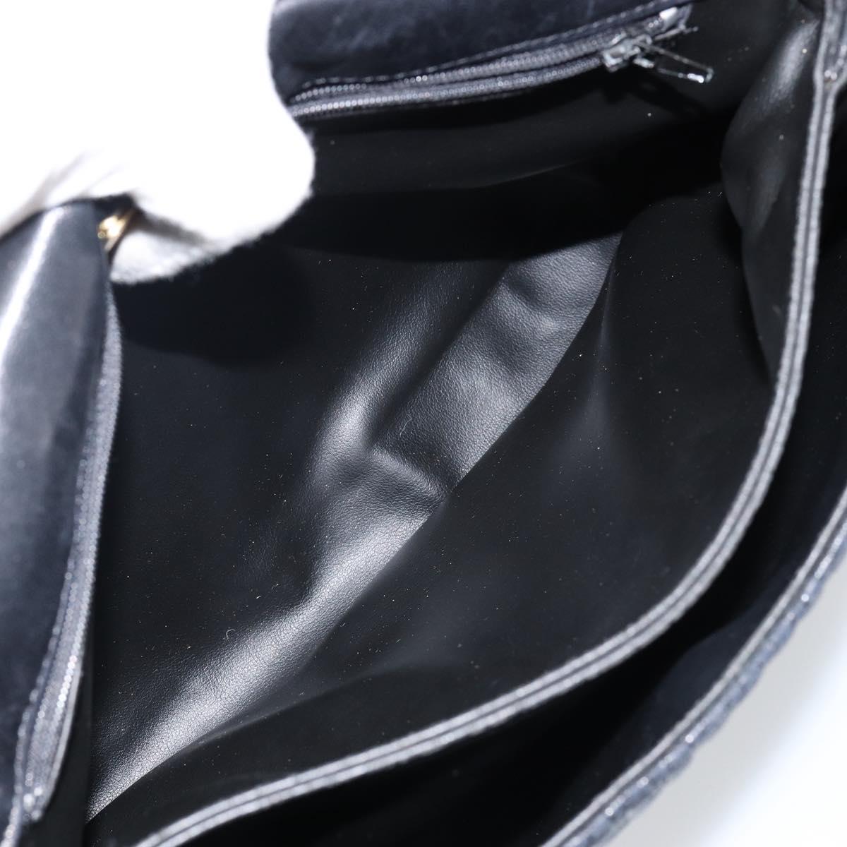 BALLY Hand Bag Leather Black Gold Auth BA6133