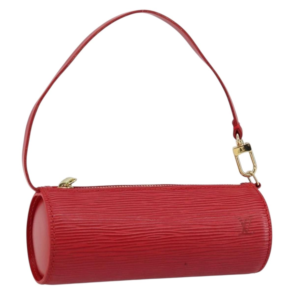 LOUIS VUITTON Epi Soufflot Pouch Accessory Pouch Red LV Auth BA6134