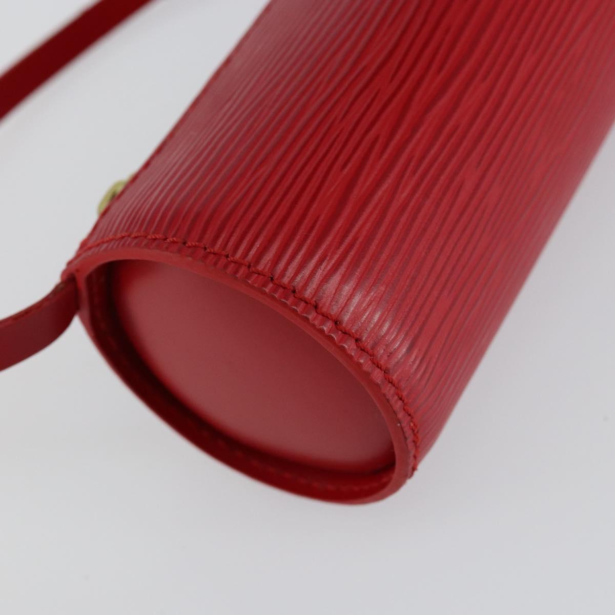 LOUIS VUITTON Epi Soufflot Pouch Accessory Pouch Red LV Auth BA6134