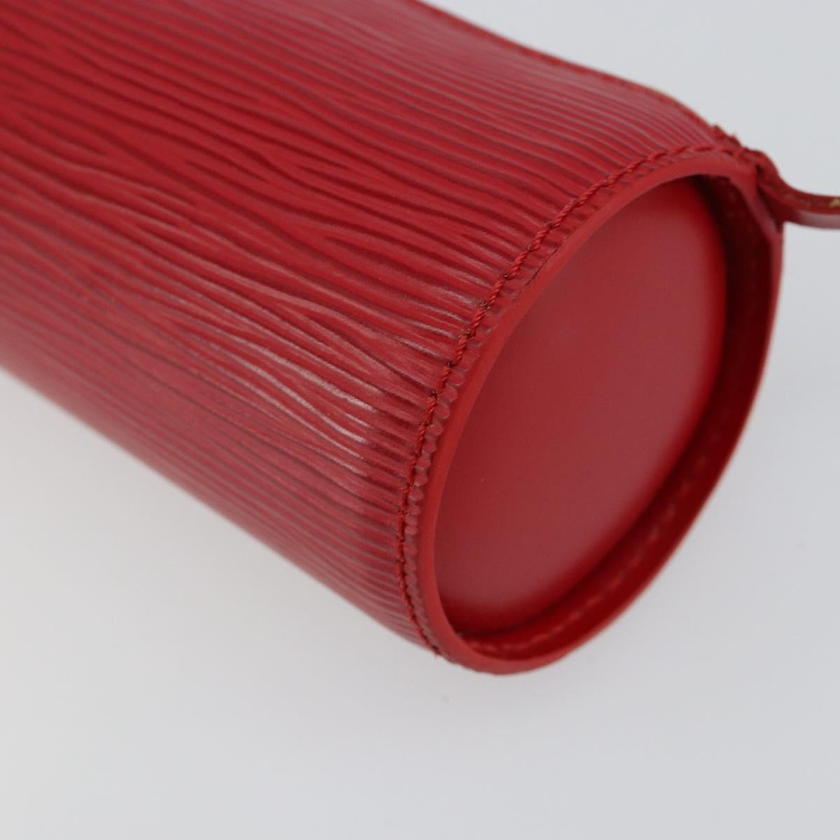 LOUIS VUITTON Epi Soufflot Pouch Accessory Pouch Red LV Auth BA6134