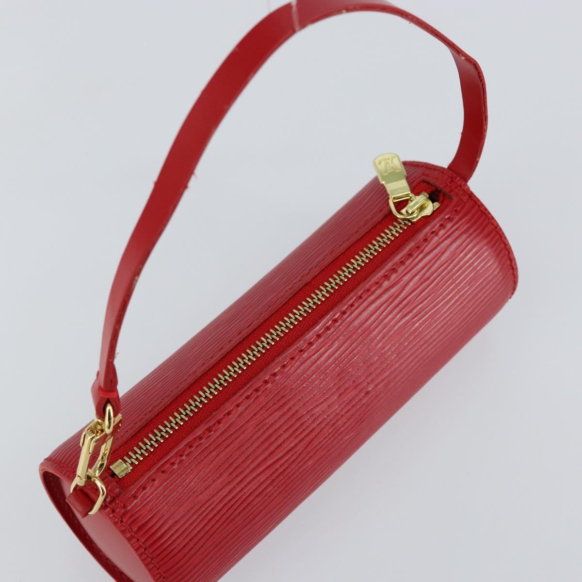 LOUIS VUITTON Epi Soufflot Pouch Accessory Pouch Red LV Auth BA6134