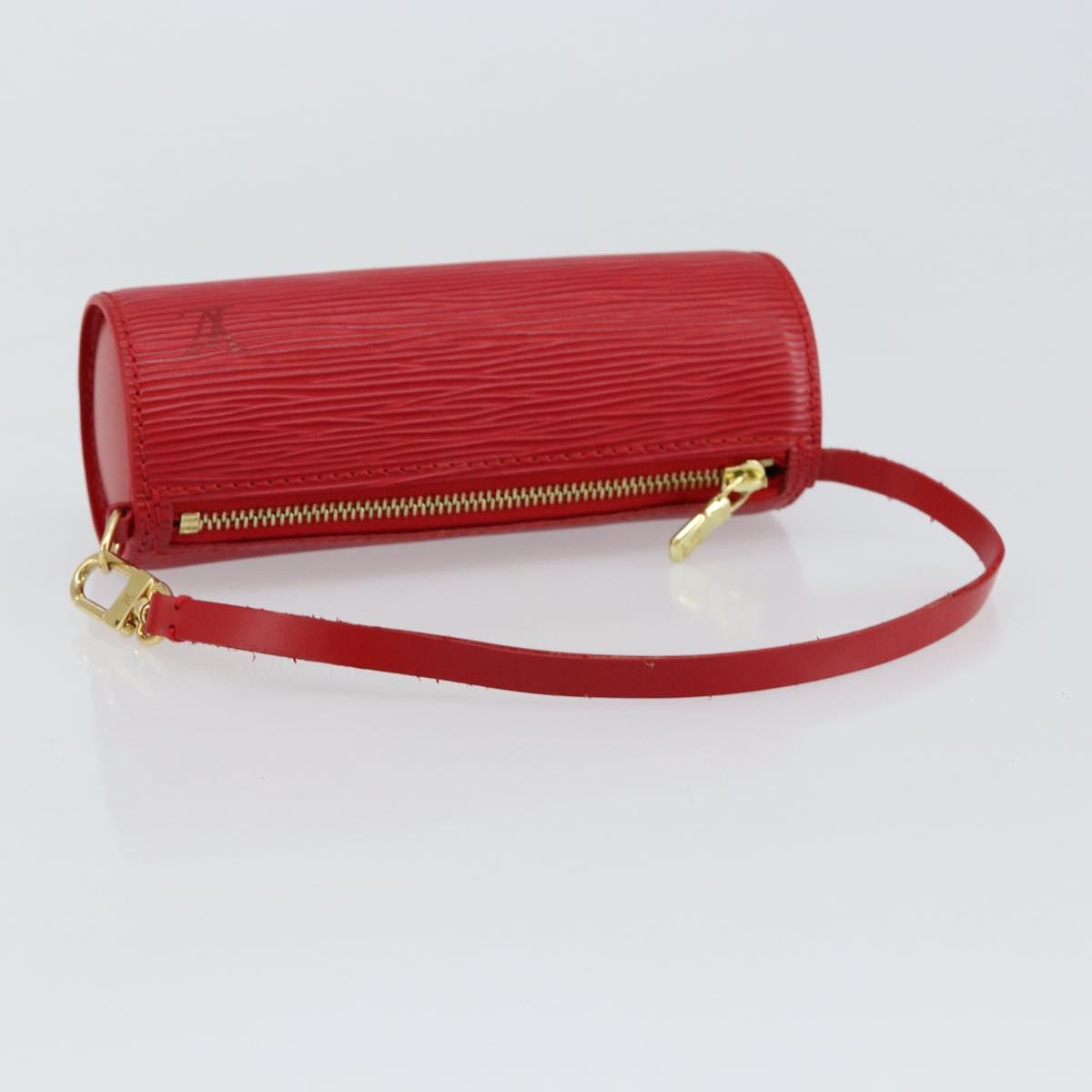 LOUIS VUITTON Epi Soufflot Pouch Accessory Pouch Red LV Auth BA6134