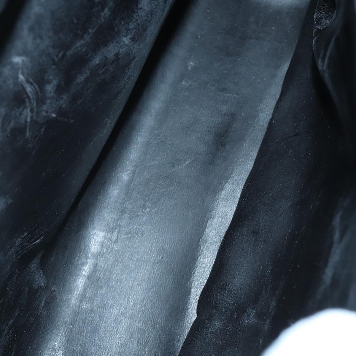 GUCCI Bamboo Hand Bag Leather 2way Black Gold 002 2855 0322 0 Auth BA6143