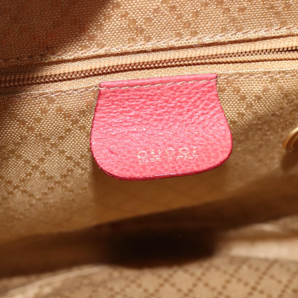 GUCCI Bamboo Backpack Suede Leather Red Gold Auth BA6144