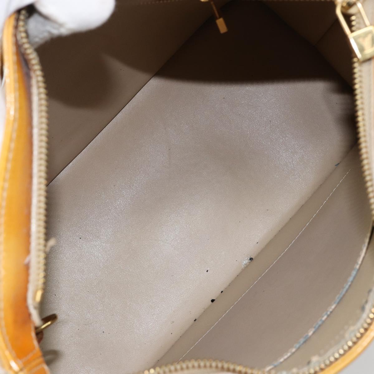 LOUIS VUITTON Monogram Vernis Houston Hand Bag Beige M91004 LV Auth BA6147