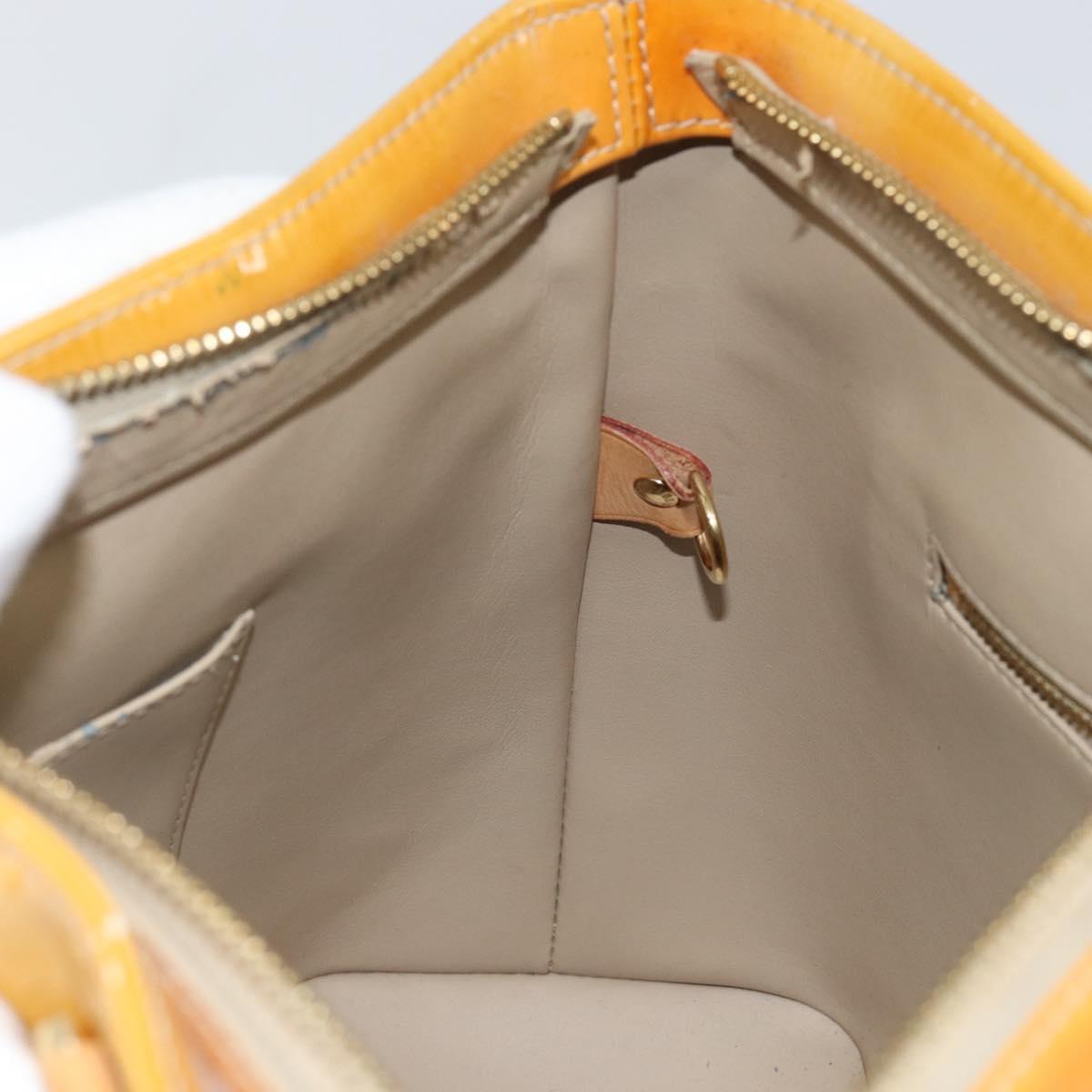 LOUIS VUITTON Monogram Vernis Houston Hand Bag Beige M91004 LV Auth BA6147