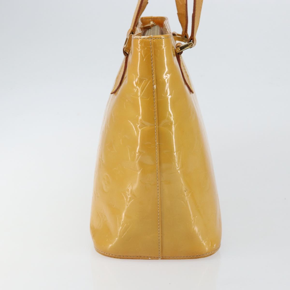 LOUIS VUITTON Monogram Vernis Houston Hand Bag Beige M91004 LV Auth BA6147