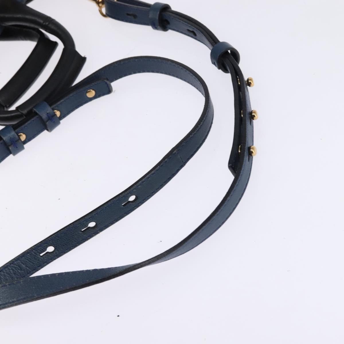 Chloe Etel Hand Bag Leather 2way Blue Gold Auth BA6149