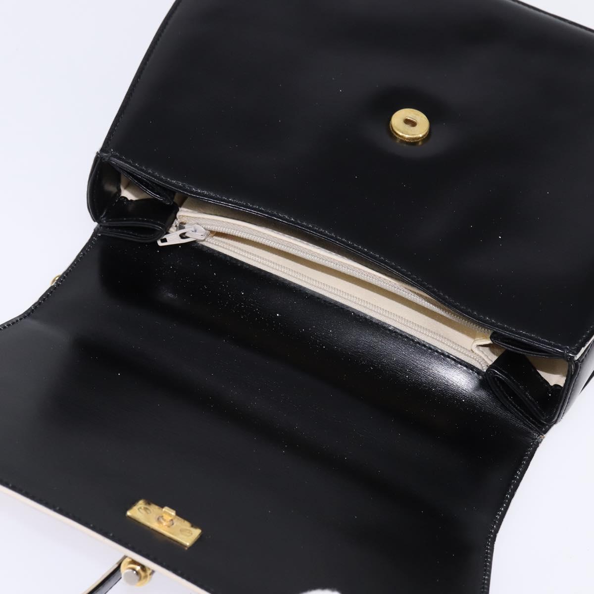 BALLY Shoulder Bag Leather Black Gold Auth BA6151