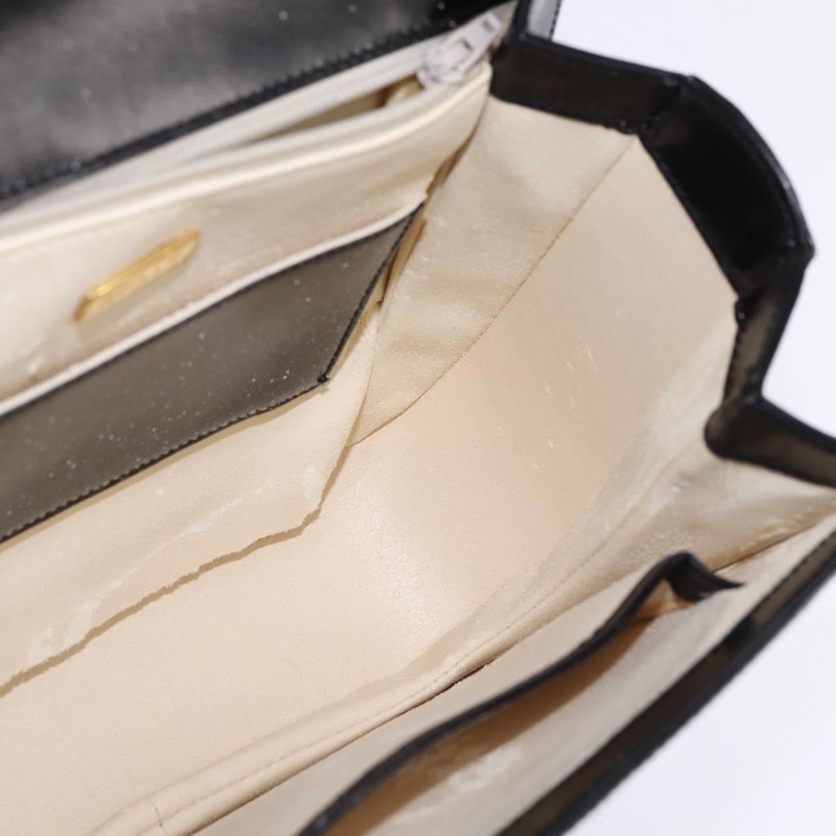 BALLY Shoulder Bag Leather Black Gold Auth BA6151