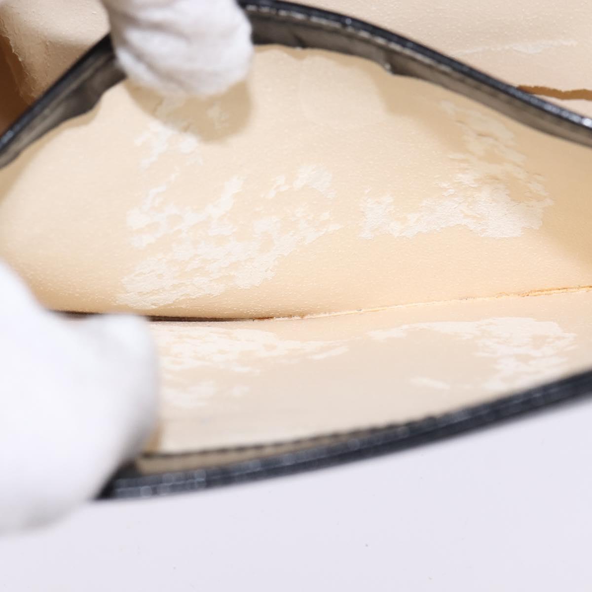 BALLY Shoulder Bag Leather Black Gold Auth BA6151