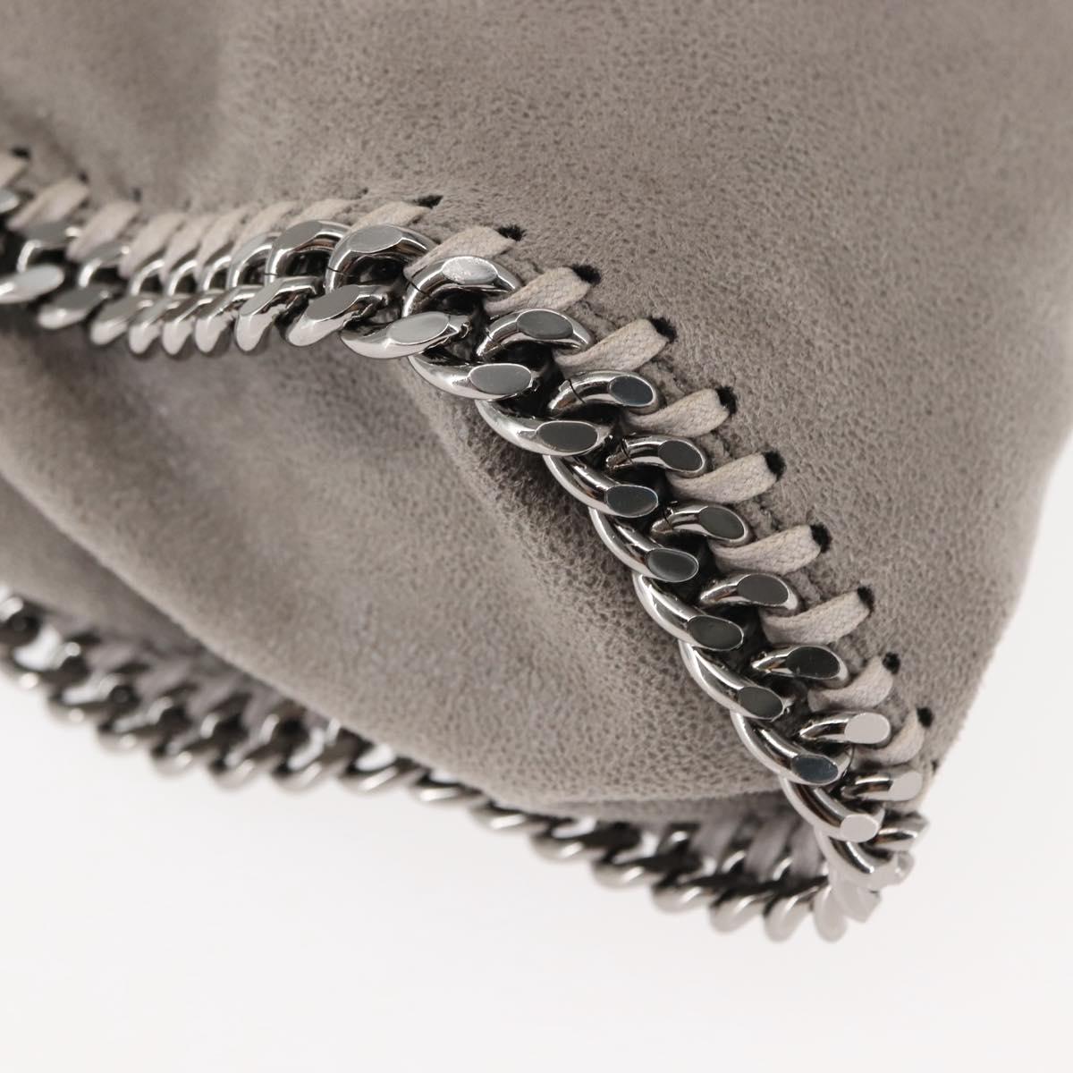 Stella MacCartney Falabella Chain Bag Suede Gray Silver 371223 Auth BA6154
