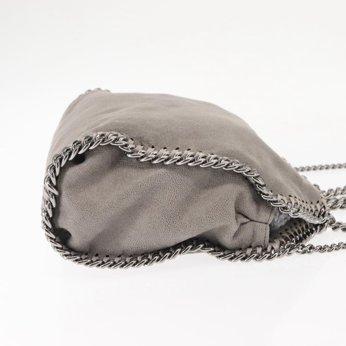Stella MacCartney Falabella Chain Bag Suede Gray Silver 371223 Auth BA6154
