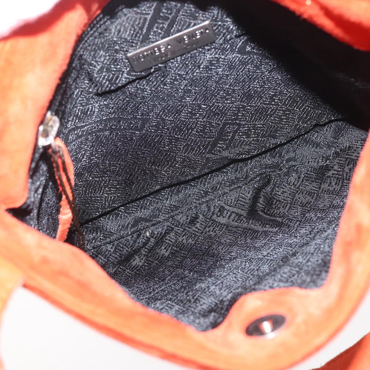 BOTTEGA VENETA Hand Bag Suede Orange Silver Auth BA6156