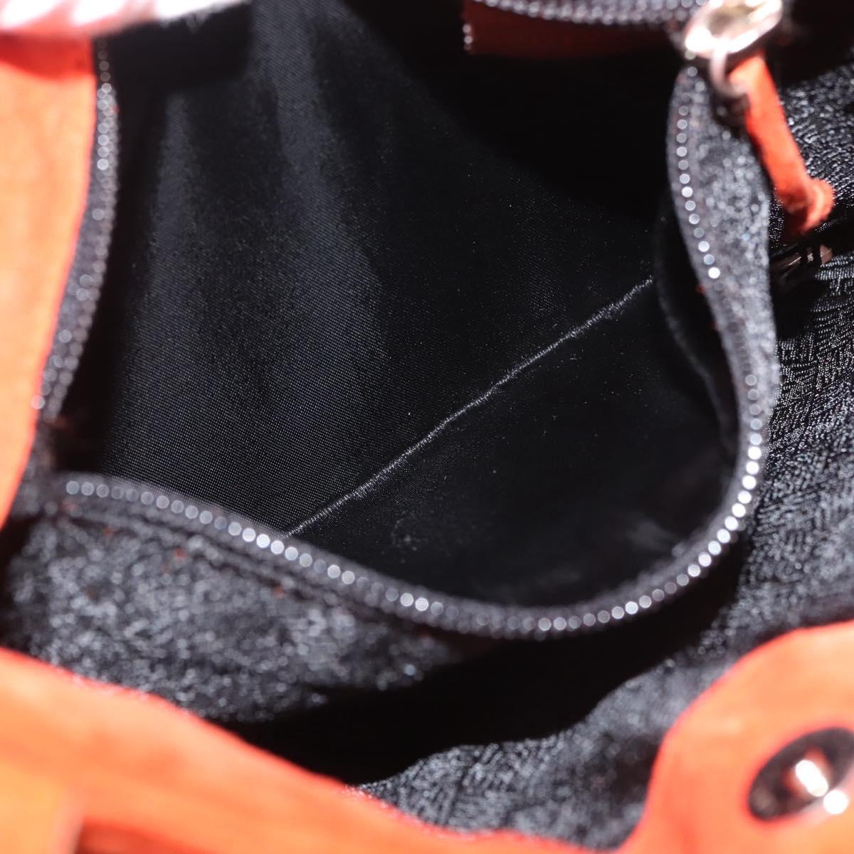 BOTTEGA VENETA Hand Bag Suede Orange Silver Auth BA6156