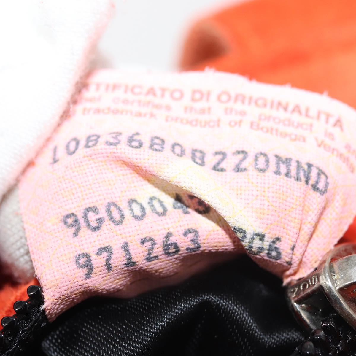 BOTTEGA VENETA Hand Bag Suede Orange Silver Auth BA6156