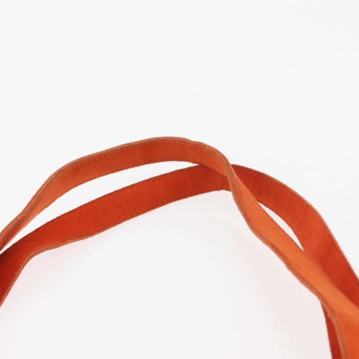 BOTTEGA VENETA Hand Bag Suede Orange Silver Auth BA6156