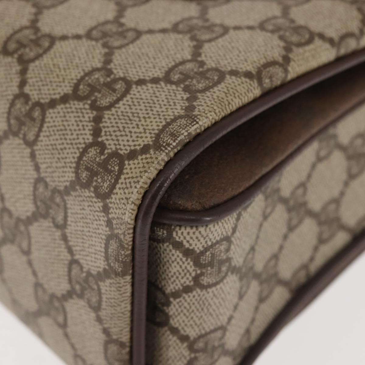 GUCCI GG Supreme Hand Bag PVC Beige Gold 116 02 080 Auth BA6160