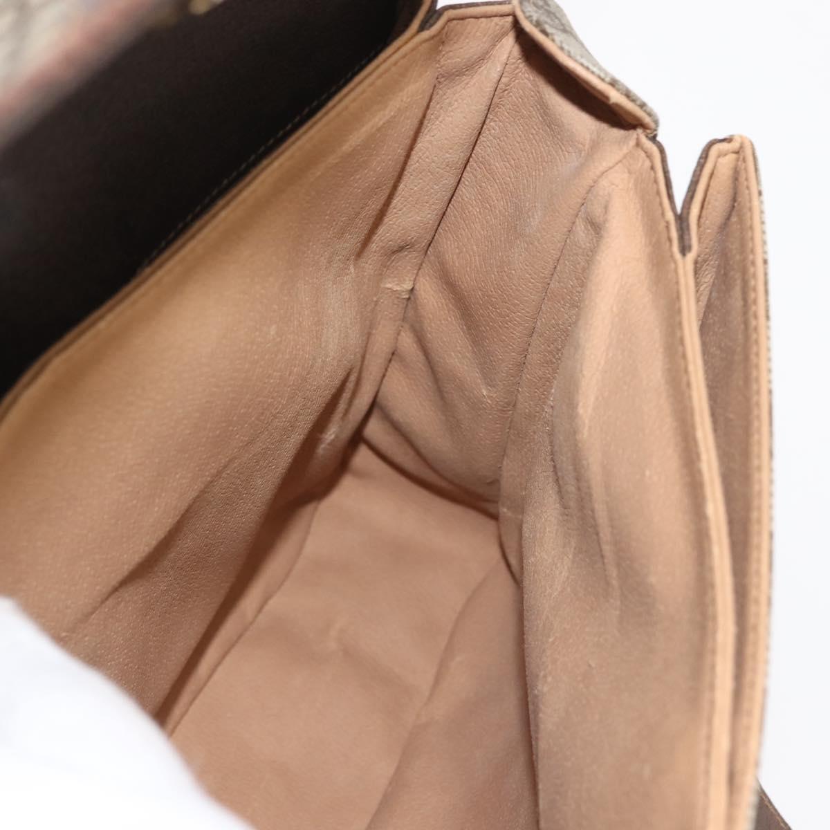 GUCCI GG Supreme Hand Bag PVC Beige Gold 116 02 080 Auth BA6160