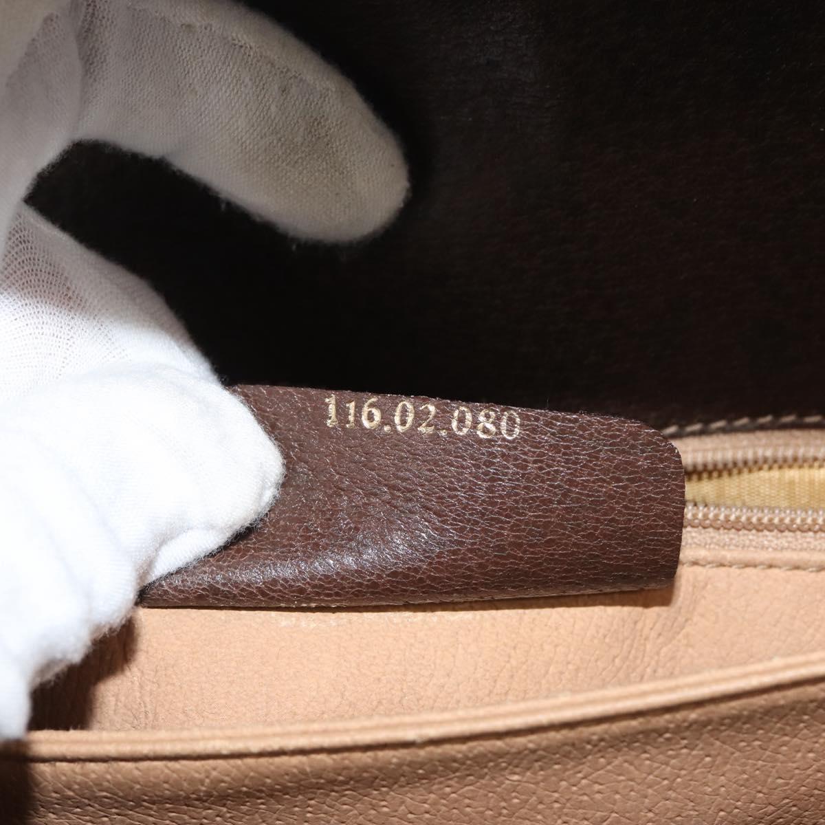 GUCCI GG Supreme Hand Bag PVC Beige Gold 116 02 080 Auth BA6160