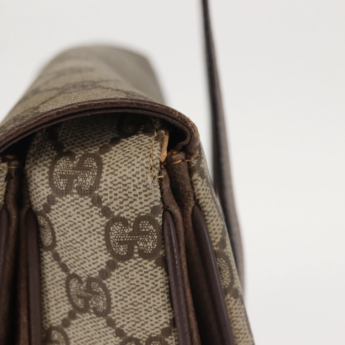 GUCCI GG Supreme Hand Bag PVC Beige Gold 116 02 080 Auth BA6160