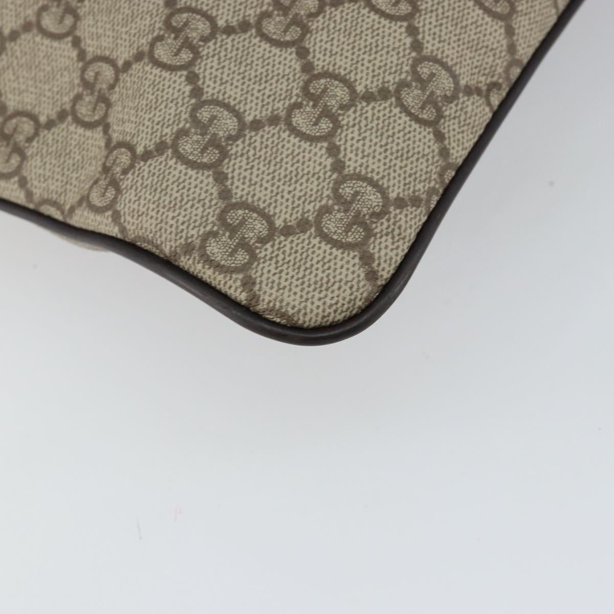GUCCI GG Supreme Shoulder Bag PVC Beige Silver 141626 Auth BA6168