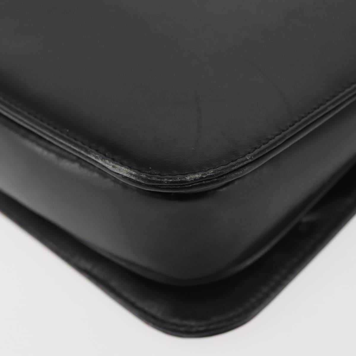 GIVENCHY Shoulder Bag Leather Black Gold Auth BA6169