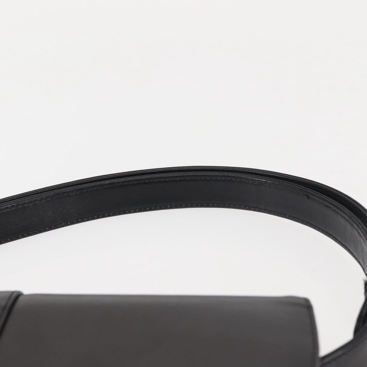 GIVENCHY Shoulder Bag Leather Black Gold Auth BA6169