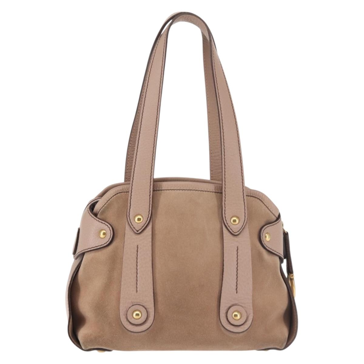 Salvatore Ferragamo Gancini Tote Bag Leather Pink Gold Auth BA6171