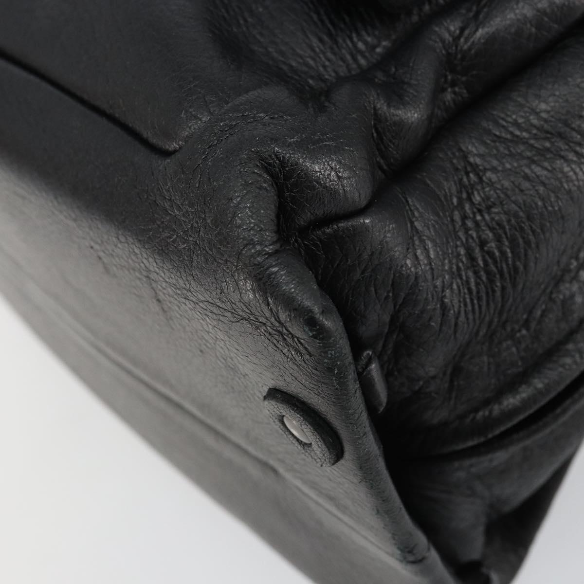 BOTTEGA VENETA Hand Bag Leather Black 131695 Auth BA6172