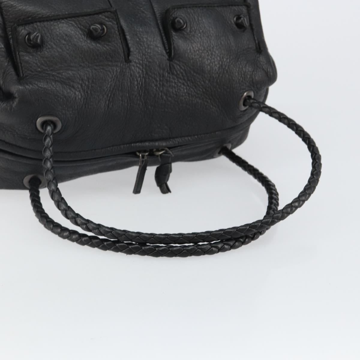 BOTTEGA VENETA Hand Bag Leather Black 131695 Auth BA6172