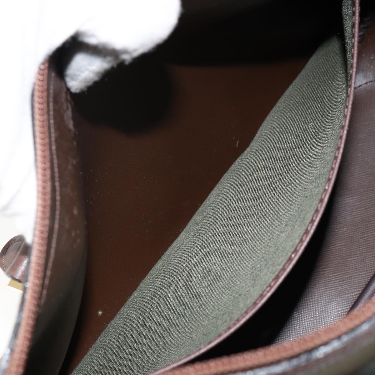 Burberrys Nova Check Hand Bag Canvas Leather Beige Gold Auth BA6175