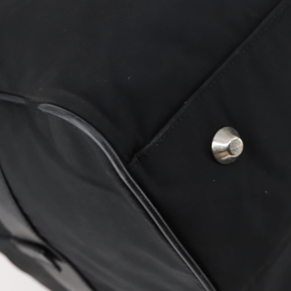 PRADA Boston Bag Nylon 2way Black Silver Auth BA6184