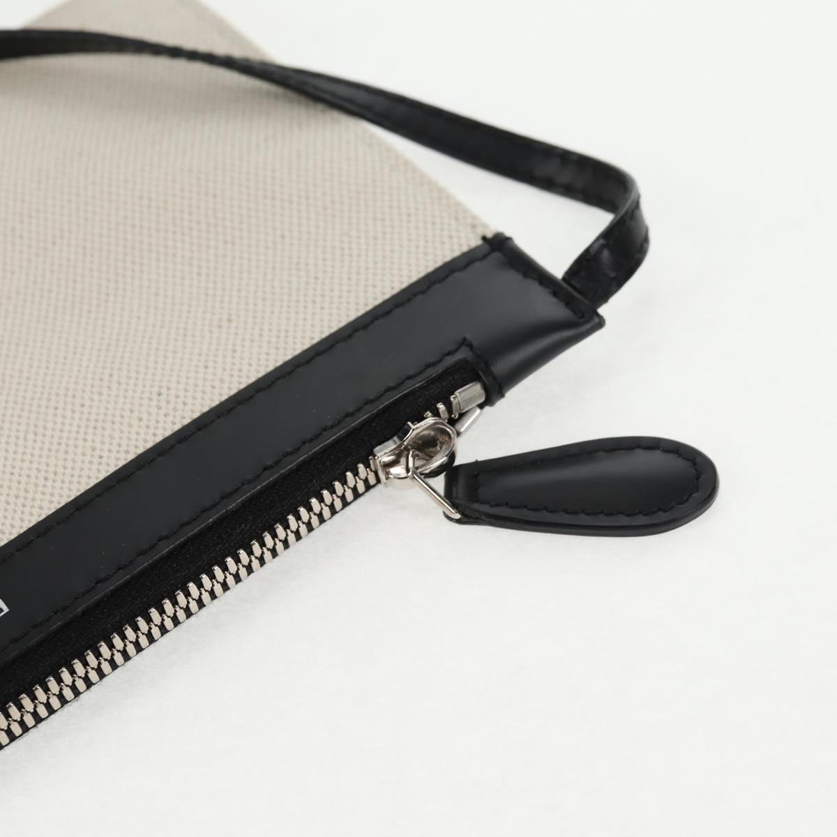 BALENCIAGA Navy Cabas S Bag Canvas Leather White Black 339933 Auth BA6186M